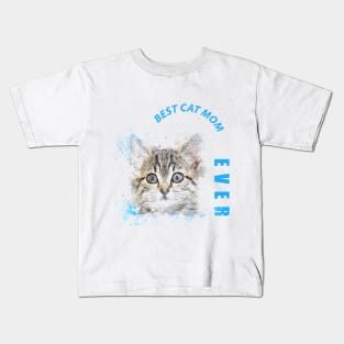 Vintage Best Cat Mom Ever T-Shirt Mother's And Cat Lovers Gift Kids T-Shirt